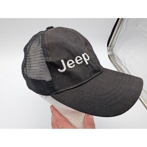 CC Exclusives Jeep Embroidered Ponytail Trucker Hat Black Mesh Adjustable Cap
